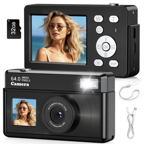 64mp compact digital camera - 4k,