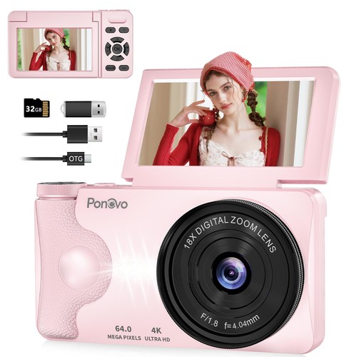 Pink digital camera - pink,